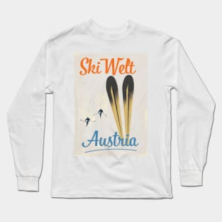 Skiwelt Austria Ski poster Long Sleeve T-Shirt